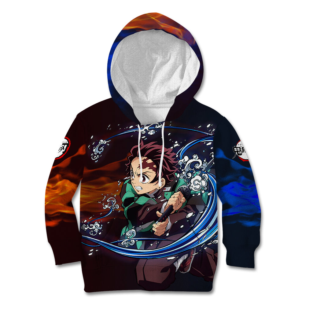 Tanjiro Water and Sun Breathing Demon Slayer Kid Hoodie Anime Style