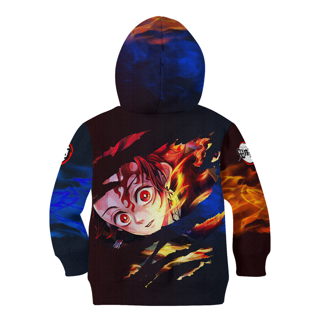Tanjiro Water and Sun Breathing Demon Slayer Kid Hoodie Anime Style