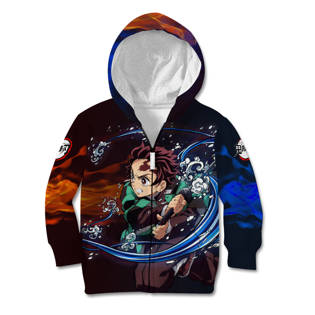 Tanjiro Water and Sun Breathing Demon Slayer Kid Hoodie Anime Style
