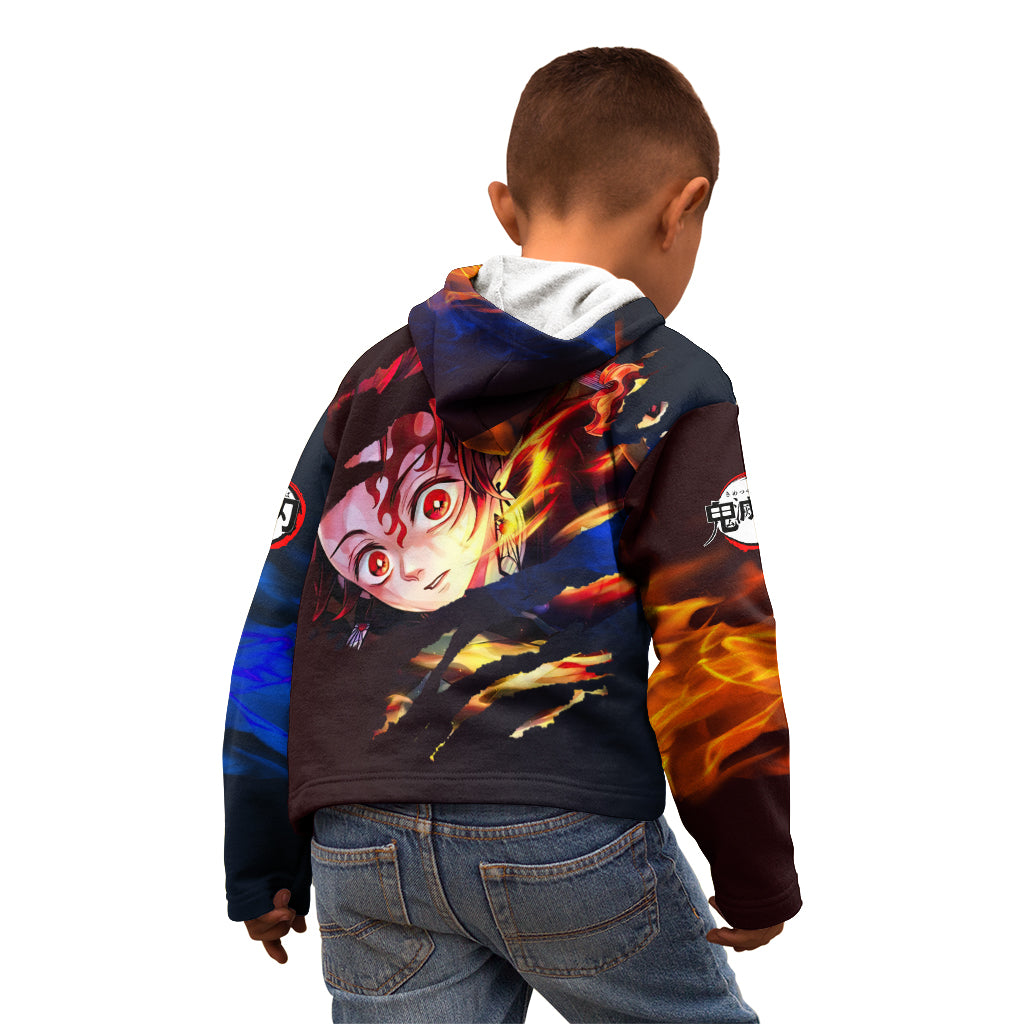 Tanjiro Water and Sun Breathing Demon Slayer Kid Hoodie Anime Style