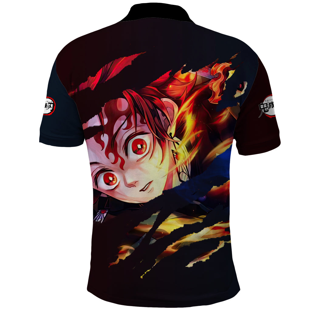 Tanjiro Water and Sun Breathing Demon Slayer Polo Shirt Anime Style
