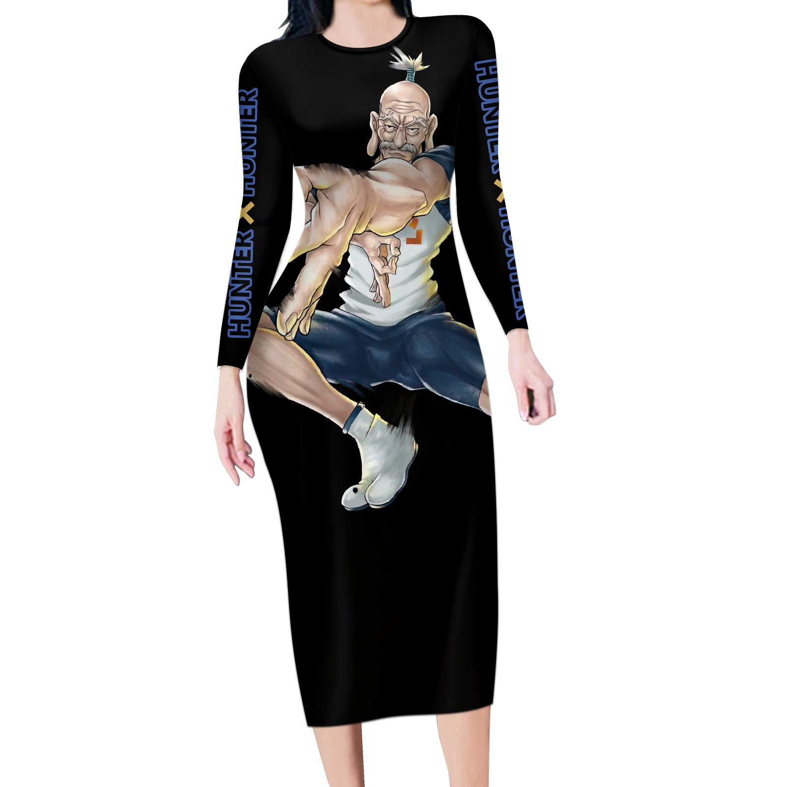 Netero Isaac - Hunter X Hunter Long Sleeve Bodycon Dress Anime Style