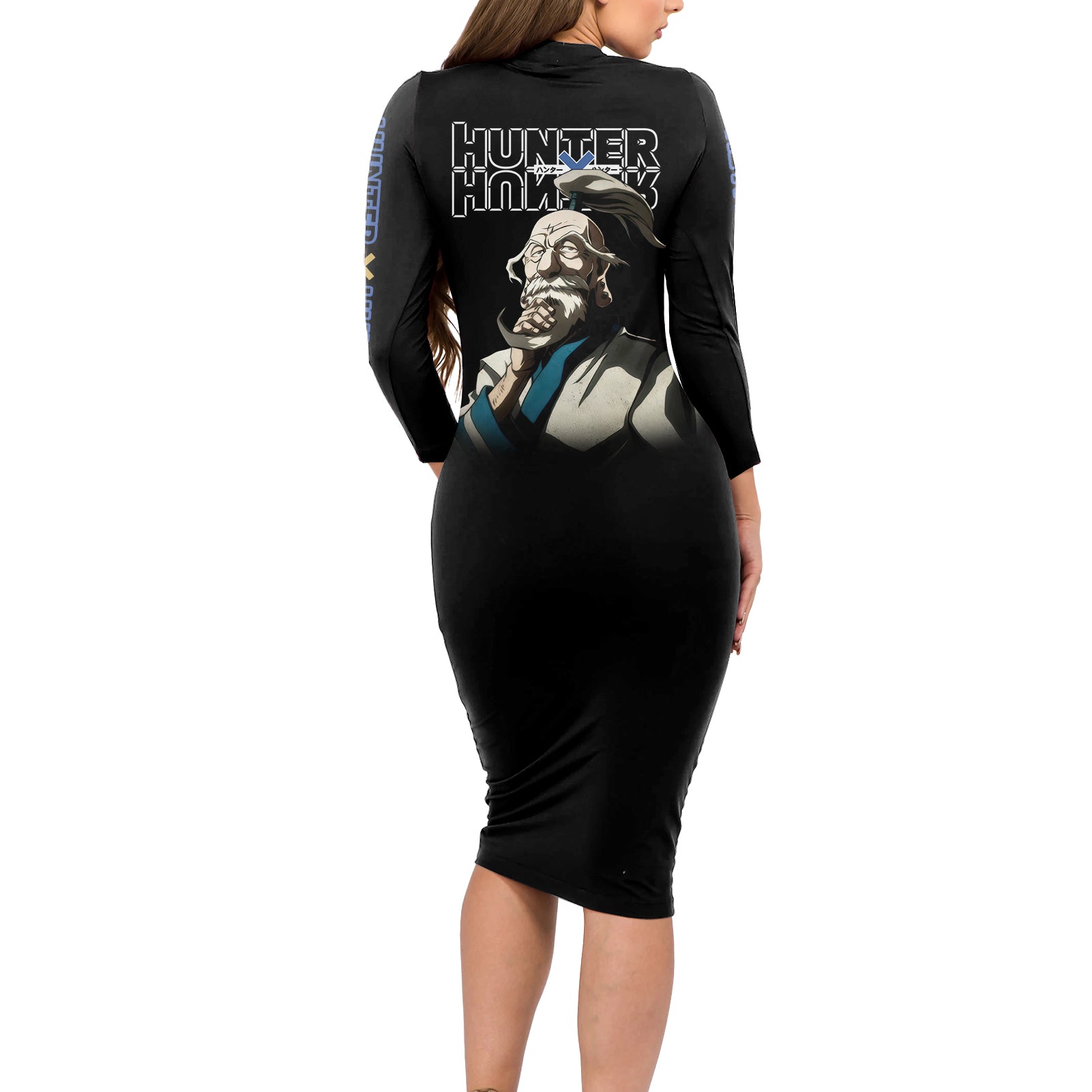 Netero Isaac - Hunter X Hunter Long Sleeve Bodycon Dress Anime Style