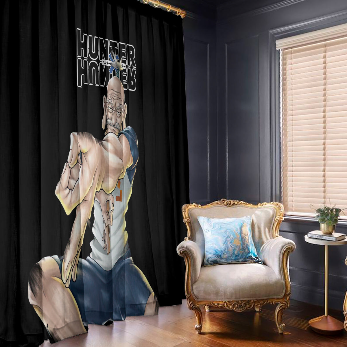 Netero Isaac - Hunter X Hunter Window Curtain Anime Style