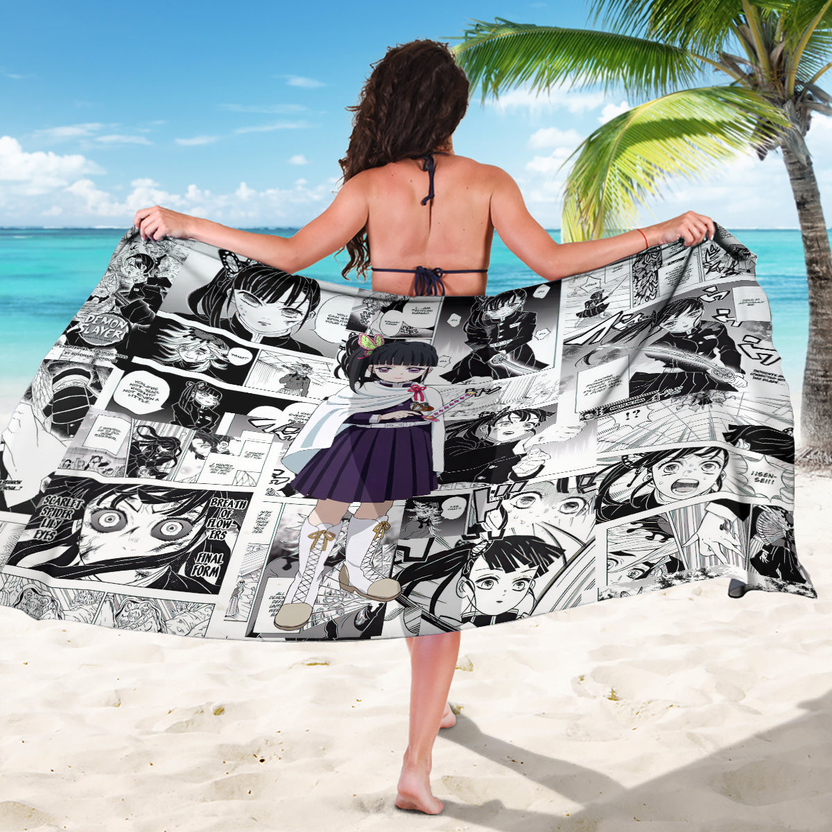 Kanao Tsuyuri Demon Slayer Sarong Anime Mix Manga Style
