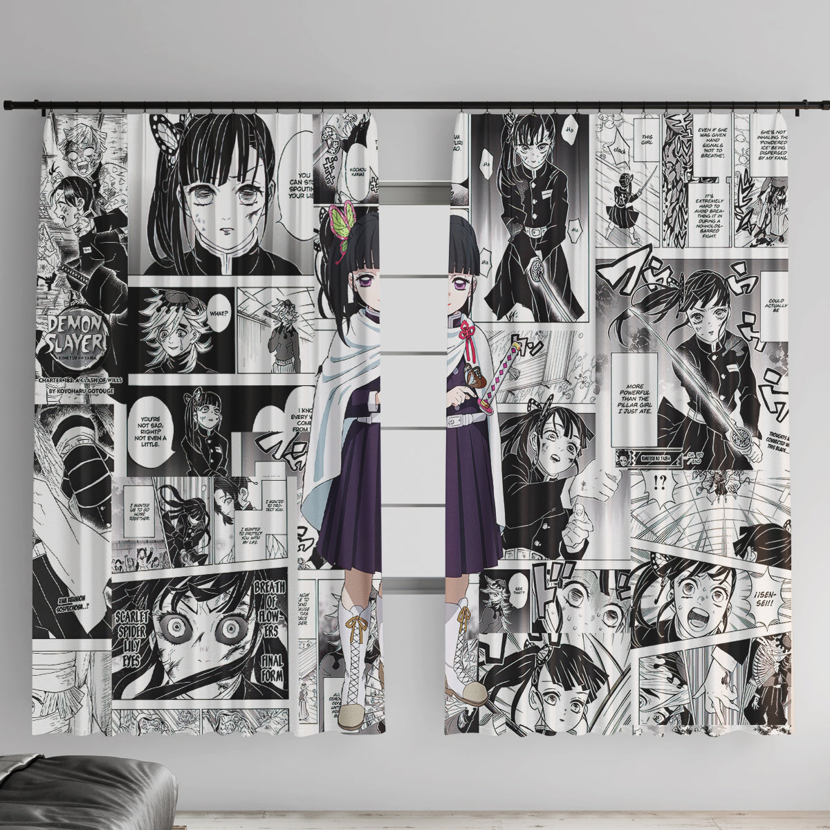 Kanao Tsuyuri Demon Slayer Window Curtain Anime Mix Manga Style