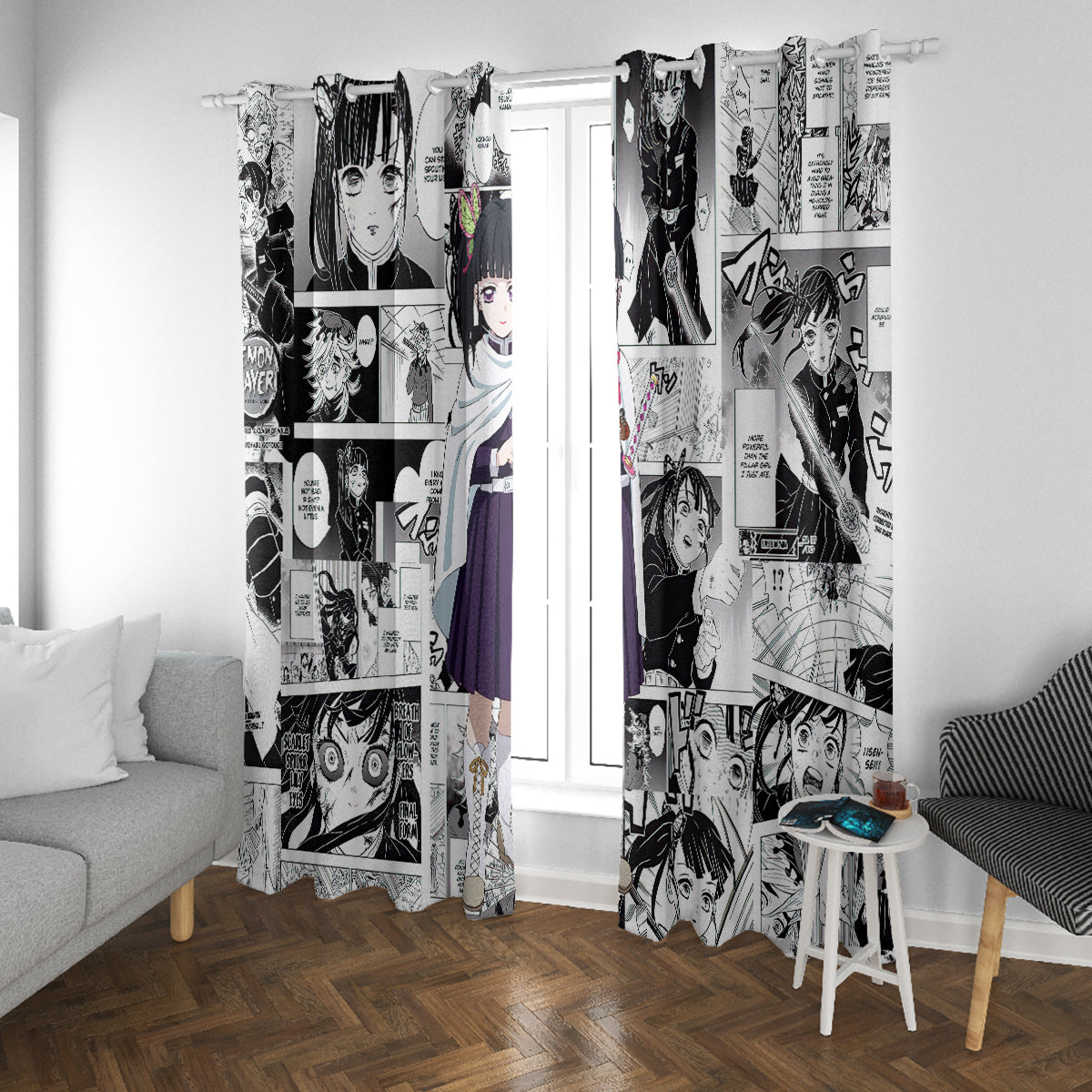 Kanao Tsuyuri Demon Slayer Window Curtain Anime Mix Manga Style