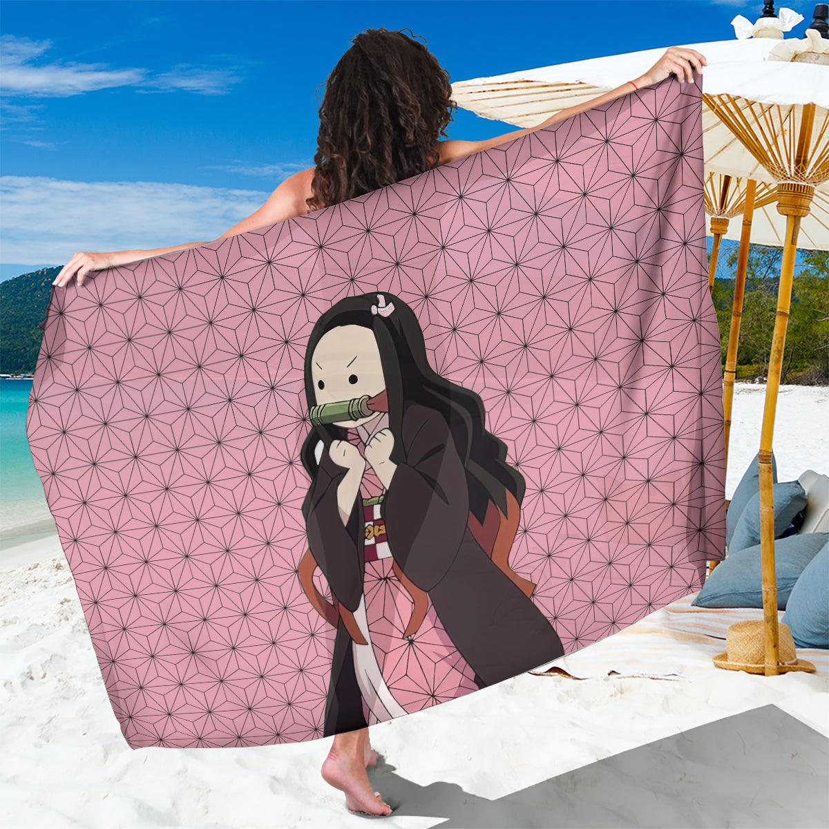 Kimetsu Nezuko Demon Slayer Sarong Anime Funny Style