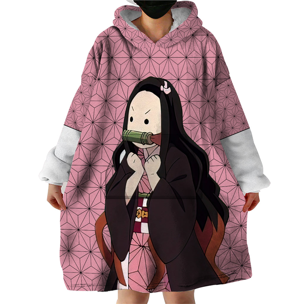 Kimetsu Nezuko Demon Slayer Wearable Blanket Hoodie Anime Funny Style
