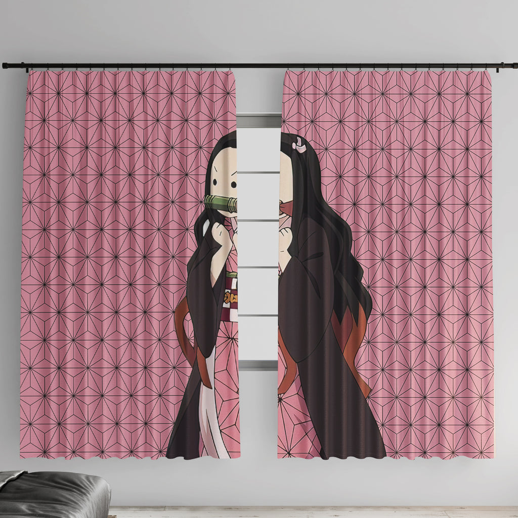 Kimetsu Nezuko Demon Slayer Window Curtain Anime Funny Style