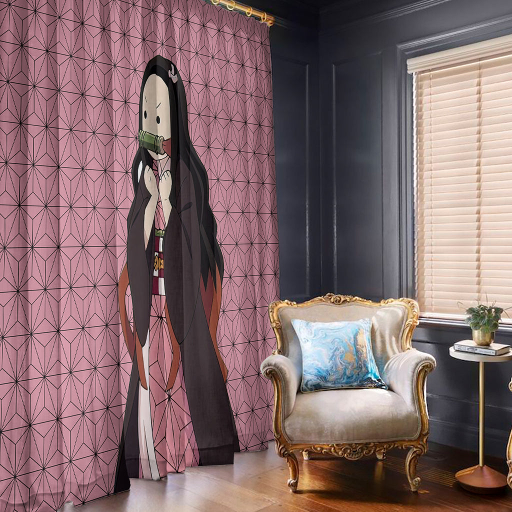 Kimetsu Nezuko Demon Slayer Window Curtain Anime Funny Style