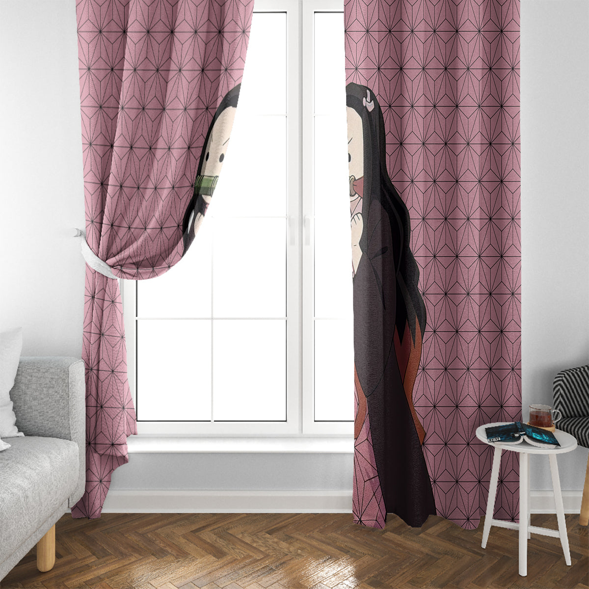 Kimetsu Nezuko Demon Slayer Window Curtain Anime Funny Style