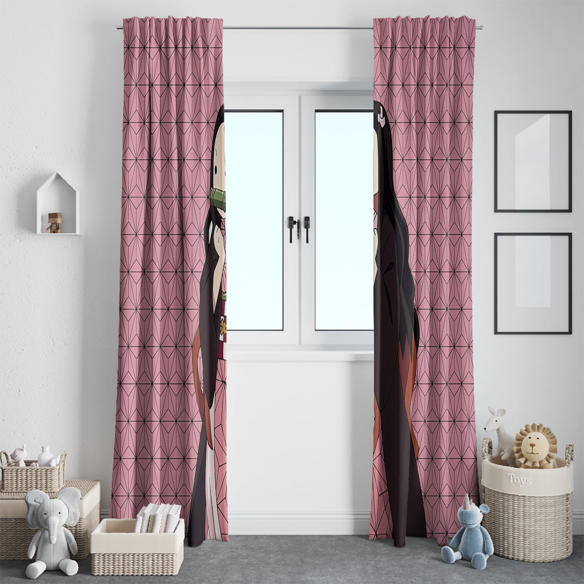 Kimetsu Nezuko Demon Slayer Window Curtain Anime Funny Style