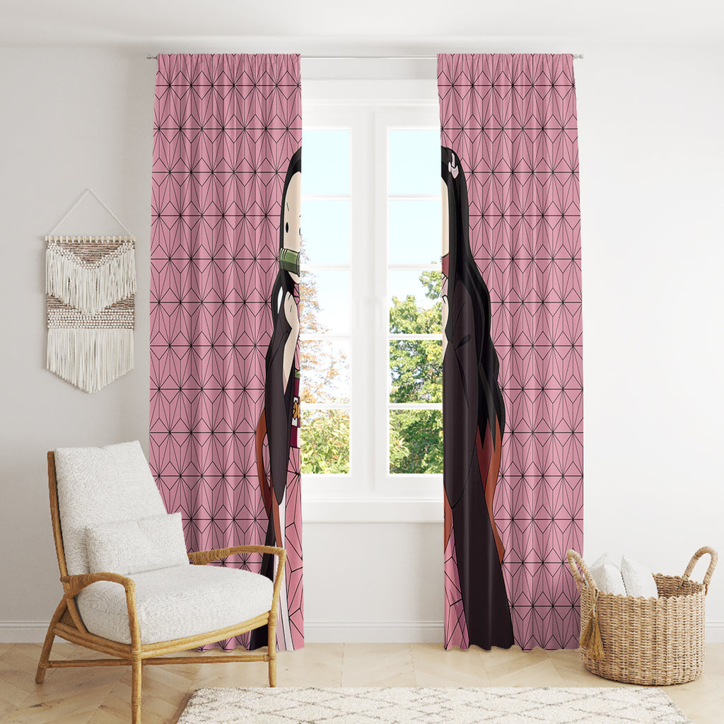 Kimetsu Nezuko Demon Slayer Window Curtain Anime Funny Style