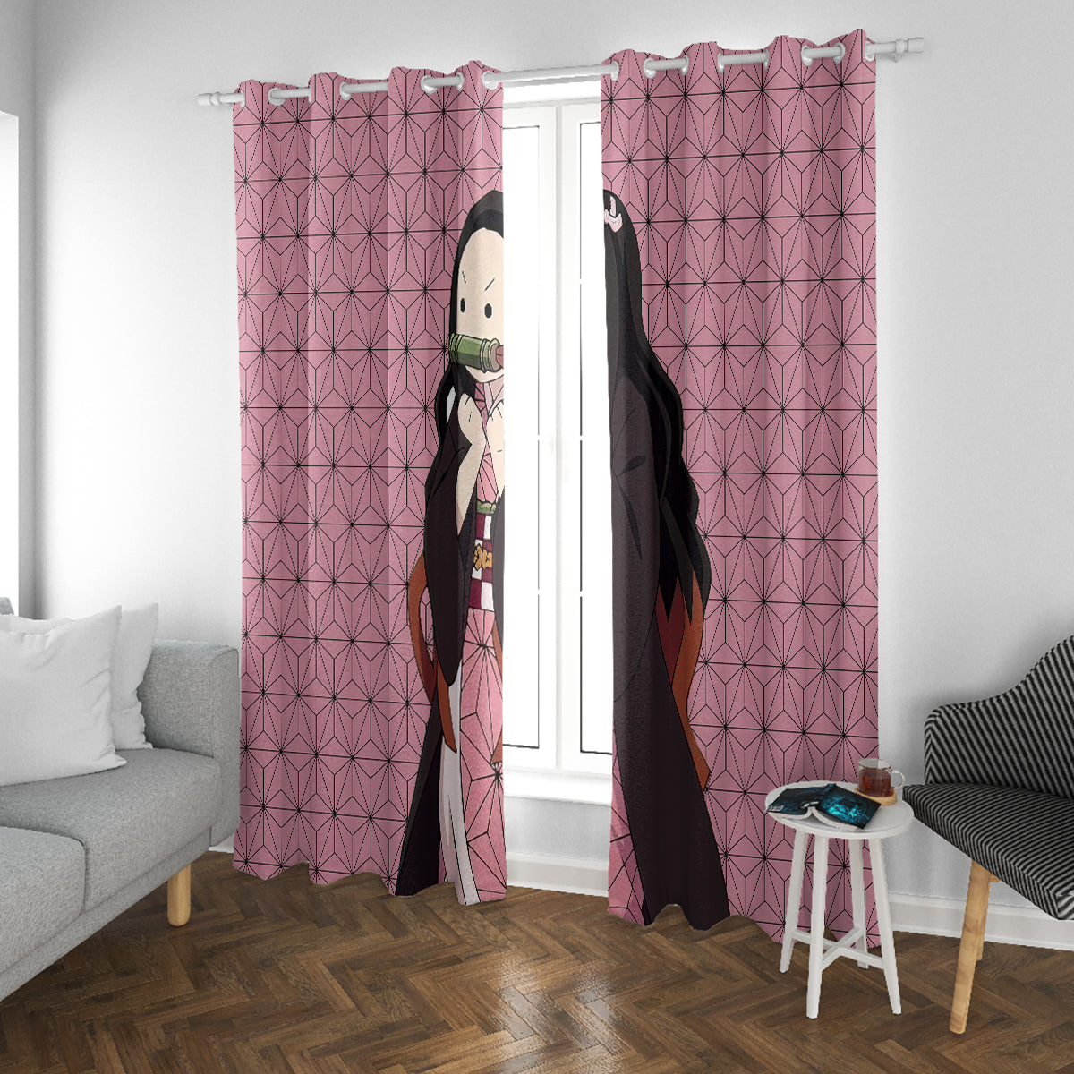 Kimetsu Nezuko Demon Slayer Window Curtain Anime Funny Style