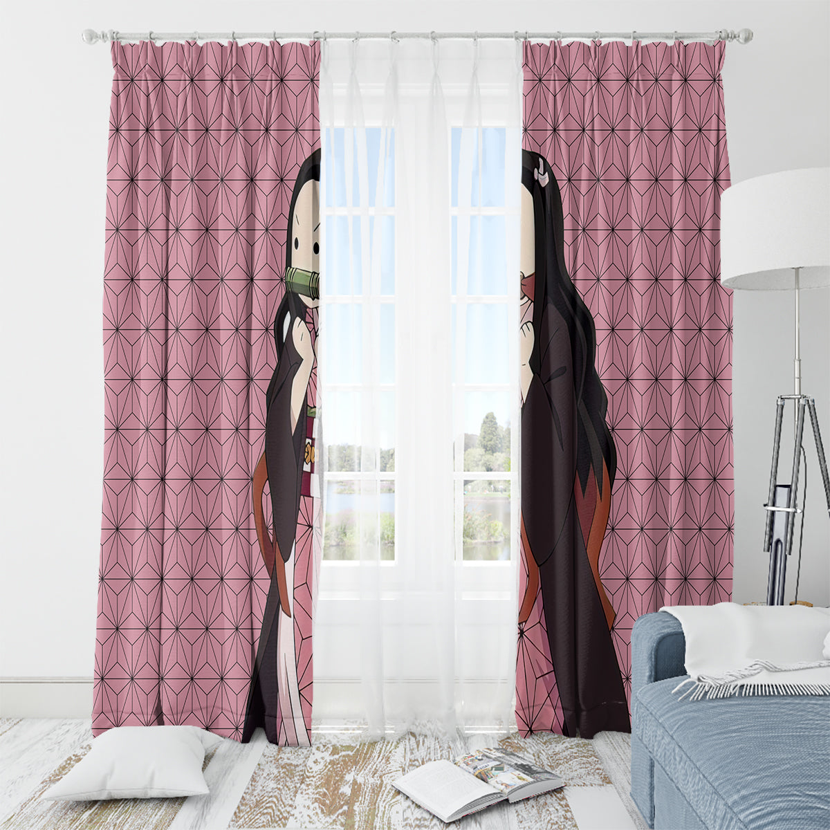 Kimetsu Nezuko Demon Slayer Window Curtain Anime Funny Style