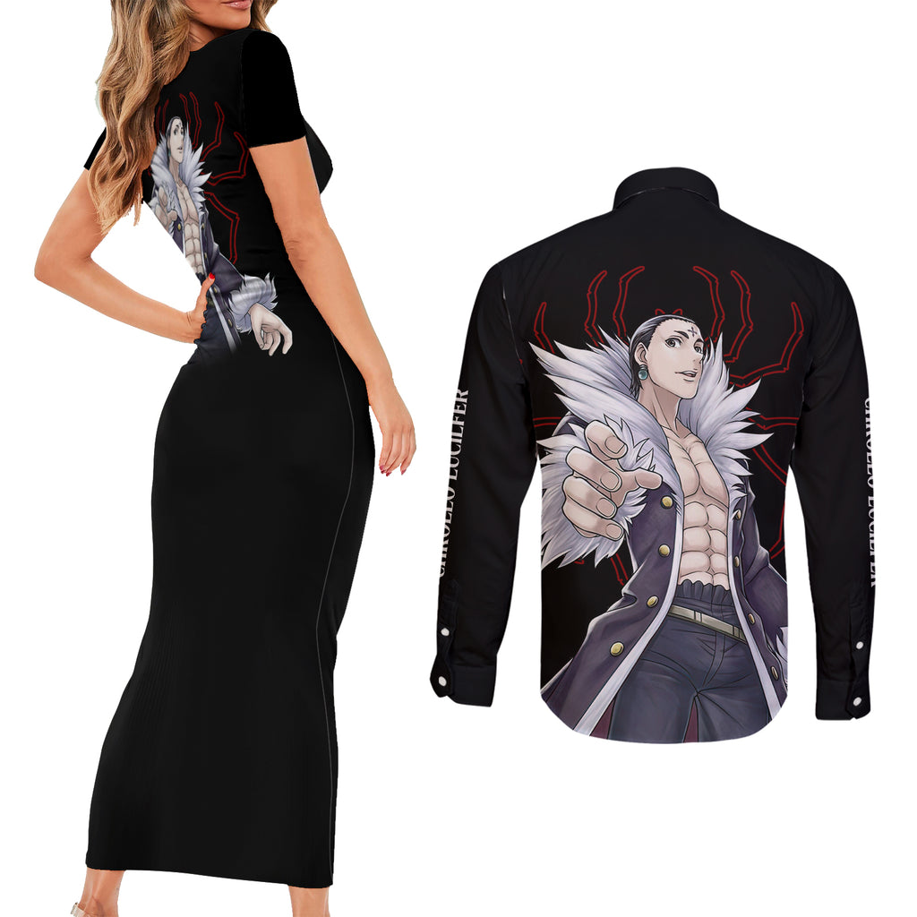 Chrollo Lucilfer Phantom Troupe Couples Matching Short Sleeve Bodycon Dress and Long Sleeve Button Shirt Hunter X Hunter - Anime Style