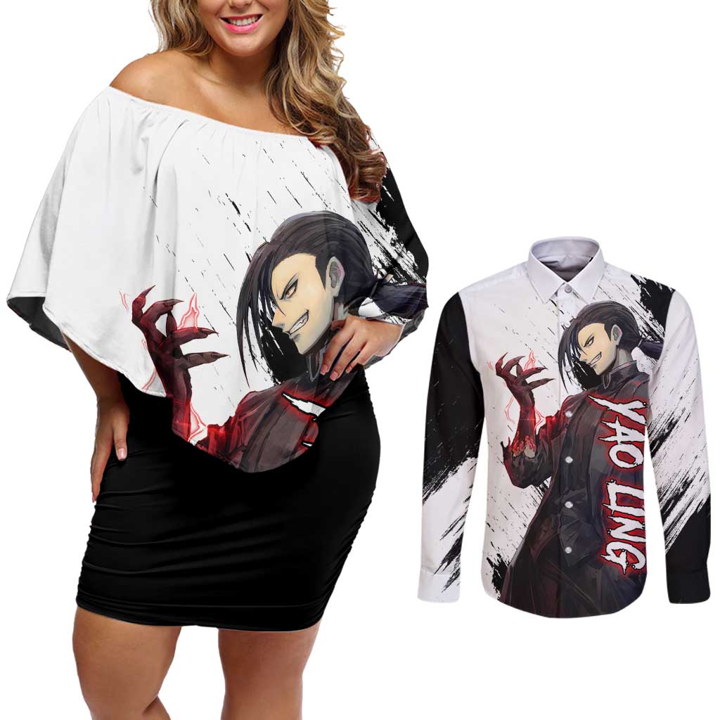 Yao Ling - Fullmetal Alchemist Couples Matching Off Shoulder Short Dress and Long Sleeve Button Shirt Anime Style