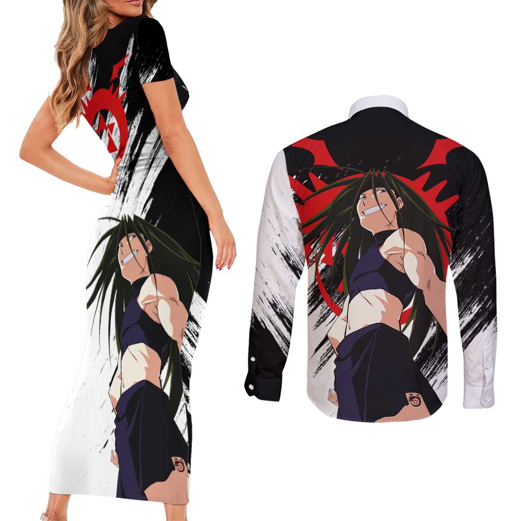 Envy - Fullmetal Alchemist Couples Matching Short Sleeve Bodycon Dress and Long Sleeve Button Shirt Anime Style