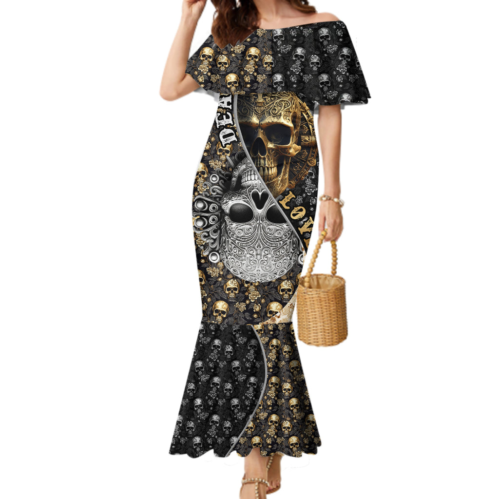 skull-pattern-mermaid-dress-love-and-death