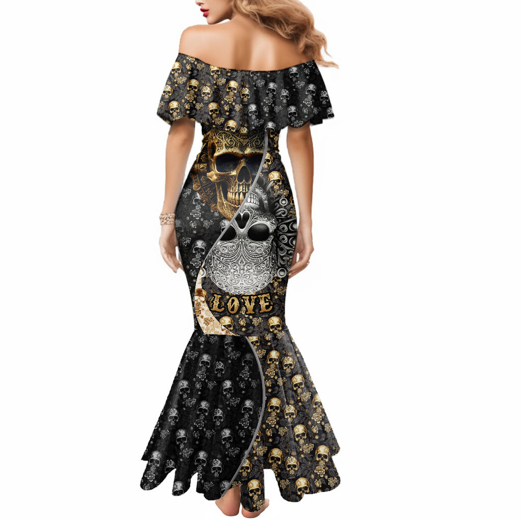 skull-pattern-mermaid-dress-love-and-death