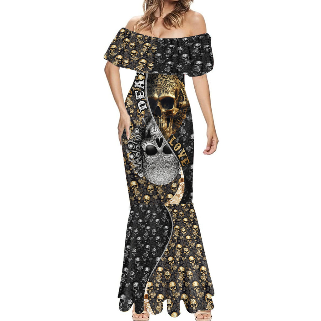skull-pattern-mermaid-dress-love-and-death