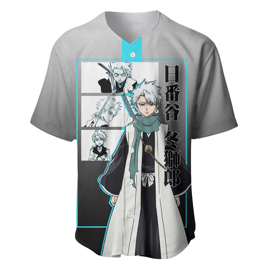 Toshiro Hitsugaya Bleach Baseball Jersey with Ice Dragon and Cool Battle Pose Design - The Mazicc