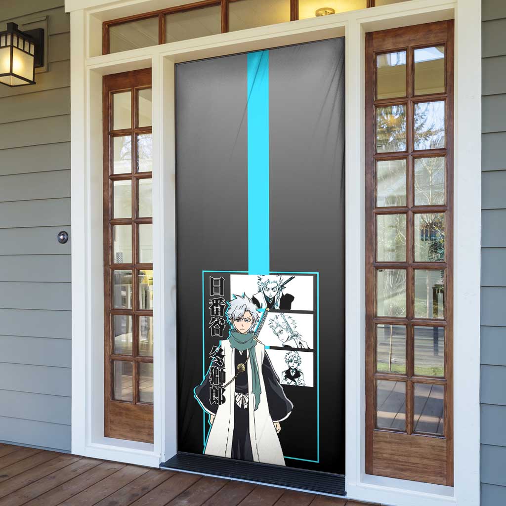 Toshiro Hitsugaya Bleach Door Cover with Ice Dragon and Cool Battle Pose Design - The Mazicc