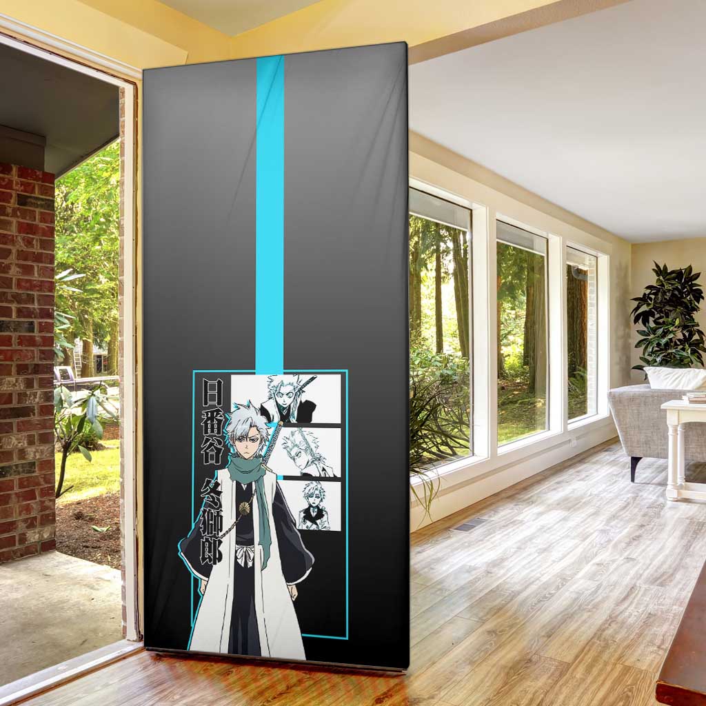 Toshiro Hitsugaya Bleach Door Cover with Ice Dragon and Cool Battle Pose Design - The Mazicc