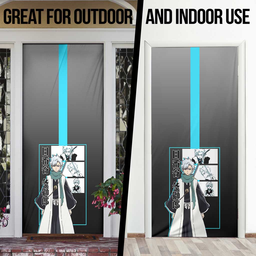 Toshiro Hitsugaya Bleach Door Cover with Ice Dragon and Cool Battle Pose Design - The Mazicc