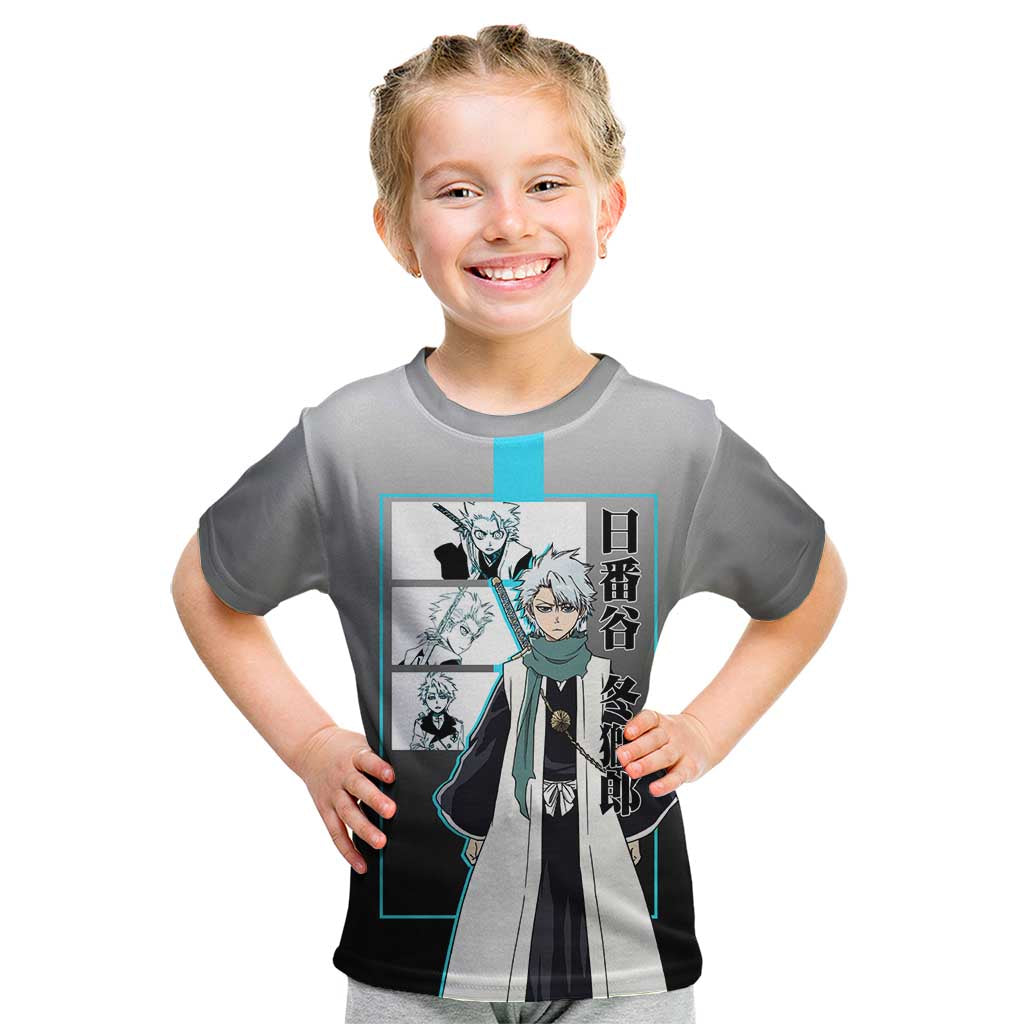 Toshiro Hitsugaya Bleach Kid T Shirt with Ice Dragon and Cool Battle Pose Design - The Mazicc