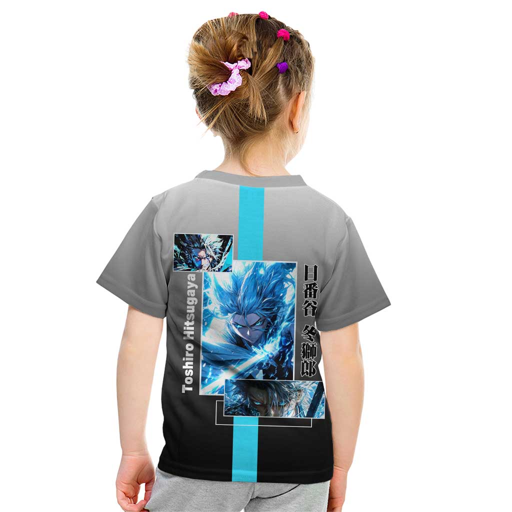Toshiro Hitsugaya Bleach Kid T Shirt with Ice Dragon and Cool Battle Pose Design - The Mazicc
