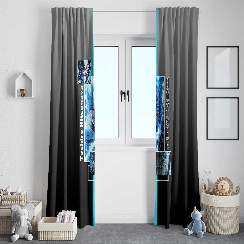 Toshiro Hitsugaya Bleach Window Curtain with Ice Dragon and Cool Battle Pose Design - The Mazicc