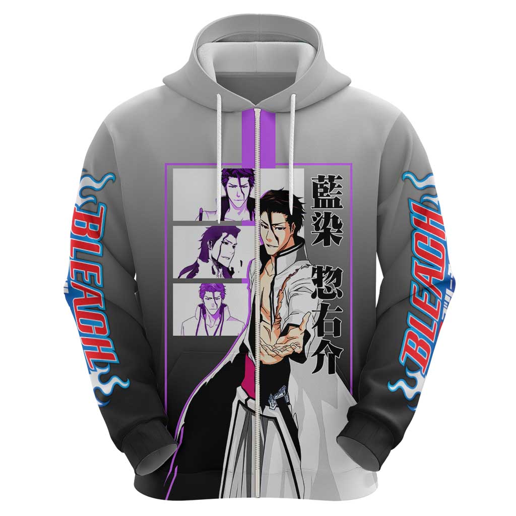 Sosuke Aizen Bleach Hoodie with Cunning Pose and Strategic Design - The Mazicc