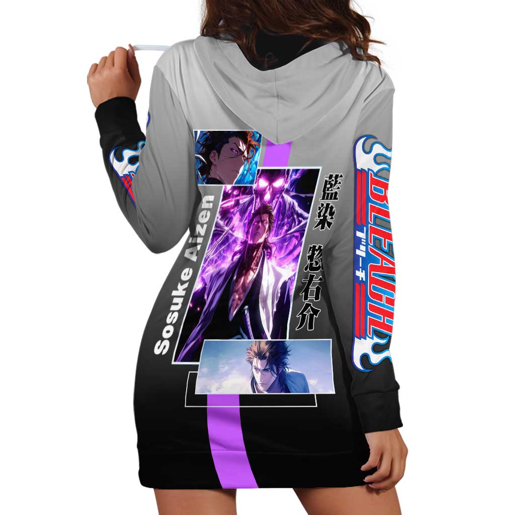 Sosuke Aizen Bleach Hoodie Dress with Cunning Pose and Strategic Design - The Mazicc