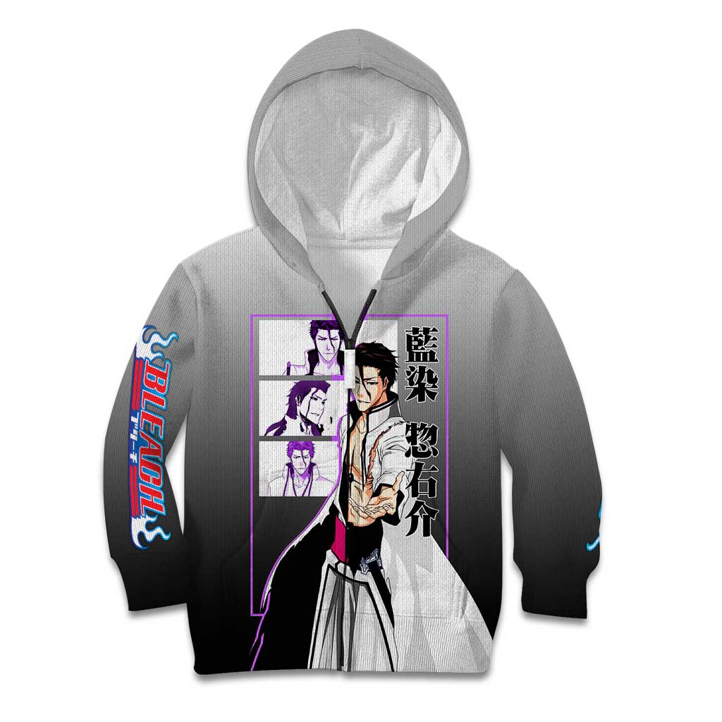 Sosuke Aizen Bleach Kid Hoodie with Cunning Pose and Strategic Design - The Mazicc