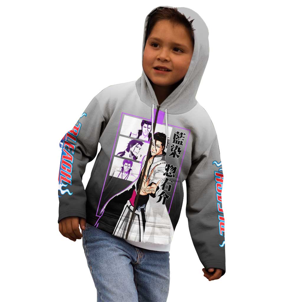 Sosuke Aizen Bleach Kid Hoodie with Cunning Pose and Strategic Design - The Mazicc