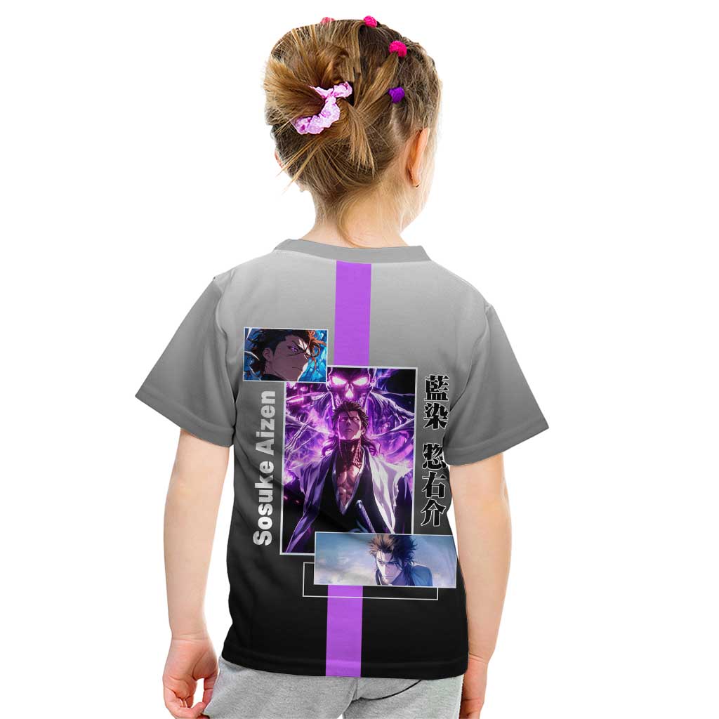 Sosuke Aizen Bleach Kid T Shirt with Cunning Pose and Strategic Design - The Mazicc