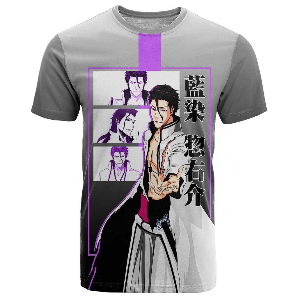 Sosuke Aizen Bleach T Shirt with Cunning Pose and Strategic Design - The Mazicc