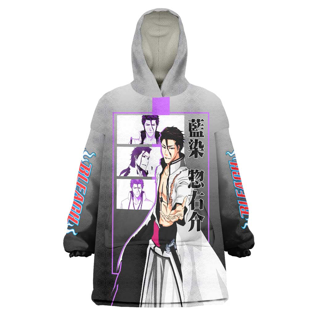 Sosuke Aizen Bleach Wearable Blanket Hoodie with Cunning Pose and Strategic Design - The Mazicc