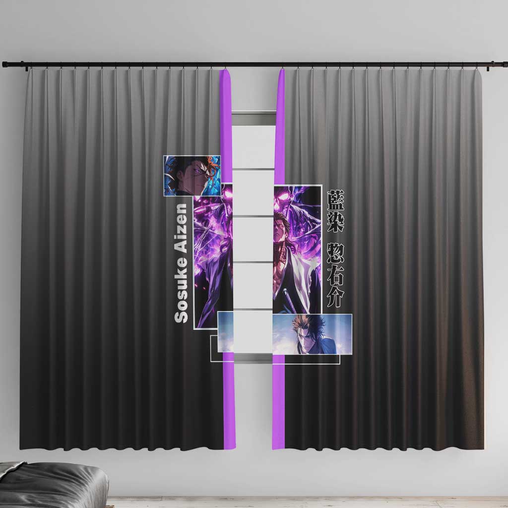 Sosuke Aizen Bleach Window Curtain with Cunning Pose and Strategic Design - The Mazicc