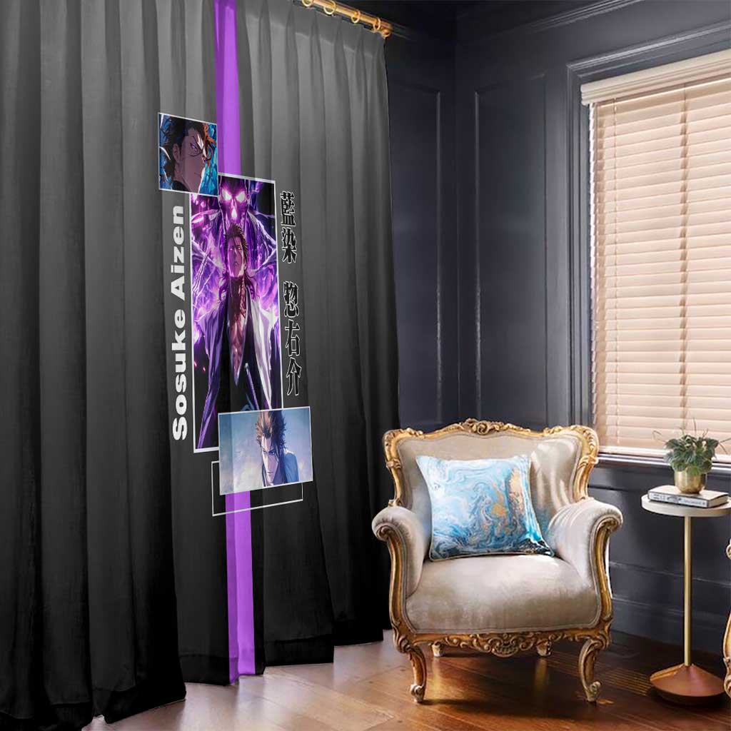 Sosuke Aizen Bleach Window Curtain with Cunning Pose and Strategic Design - The Mazicc