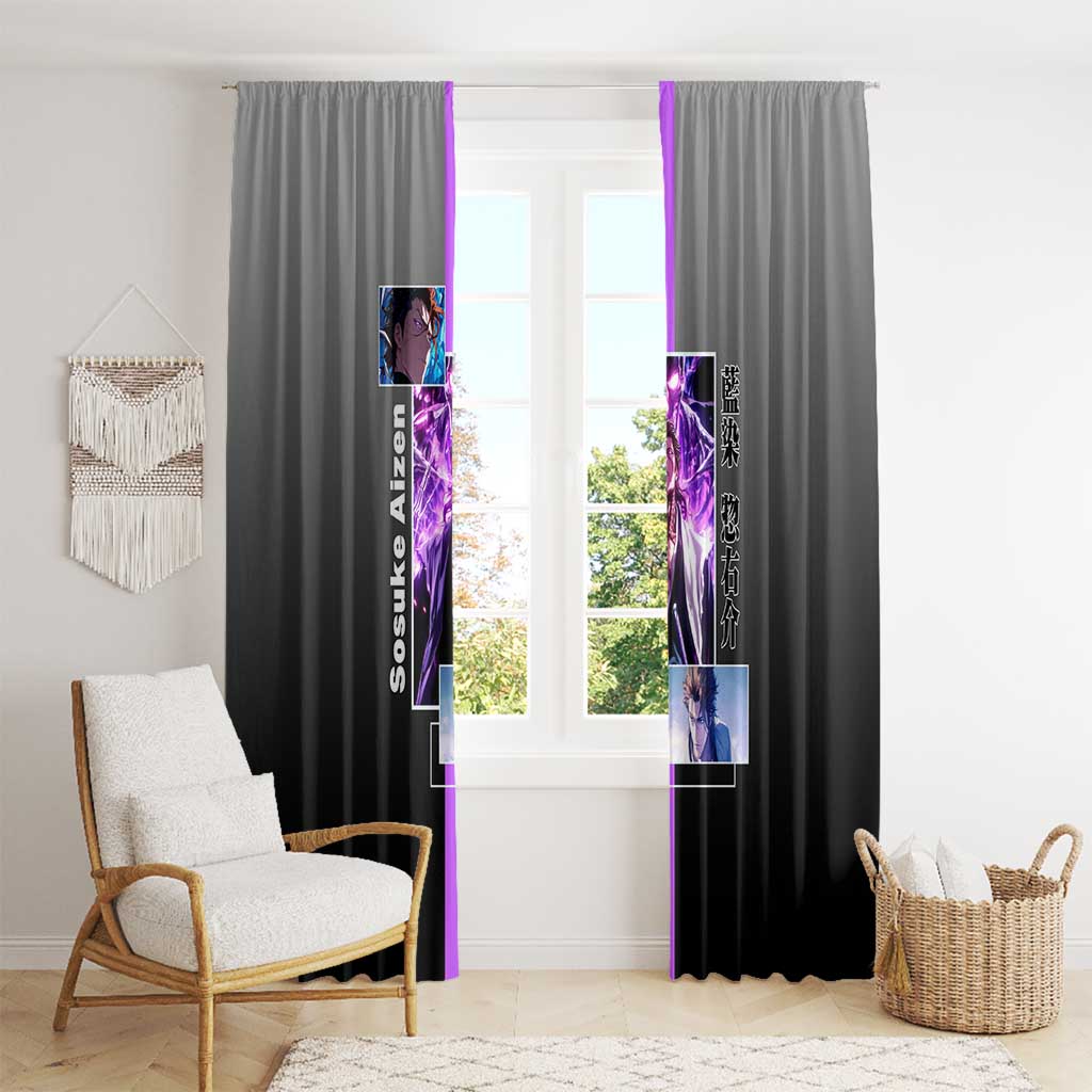 Sosuke Aizen Bleach Window Curtain with Cunning Pose and Strategic Design - The Mazicc