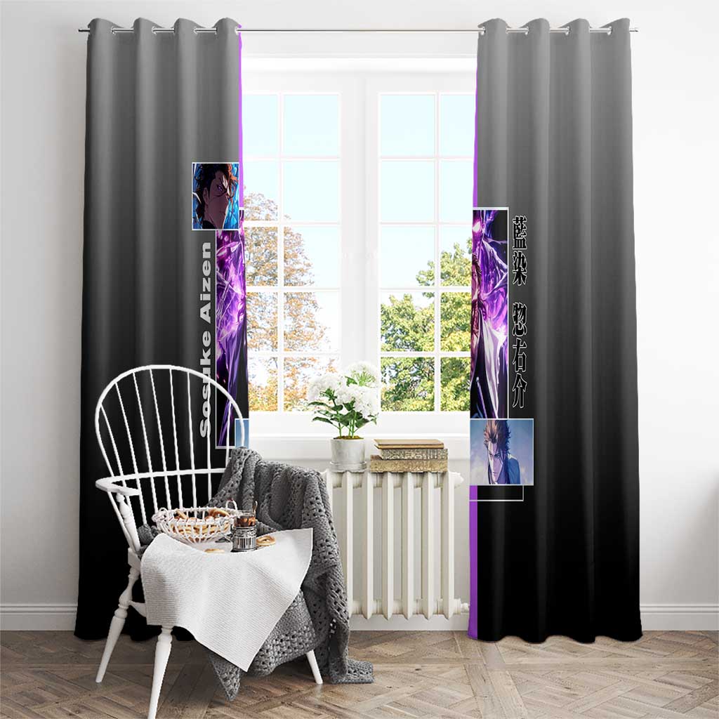 Sosuke Aizen Bleach Window Curtain with Cunning Pose and Strategic Design - The Mazicc