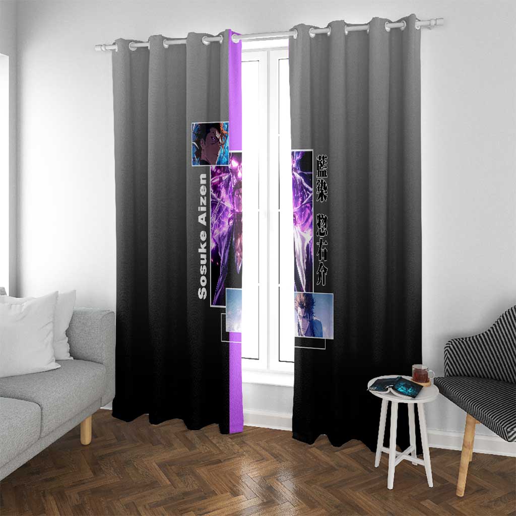 Sosuke Aizen Bleach Window Curtain with Cunning Pose and Strategic Design - The Mazicc