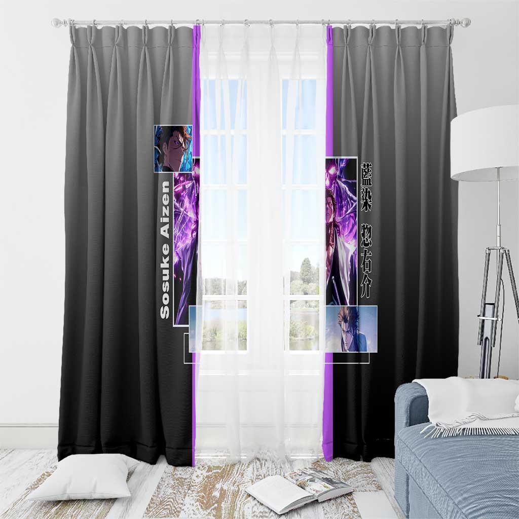 Sosuke Aizen Bleach Window Curtain with Cunning Pose and Strategic Design - The Mazicc