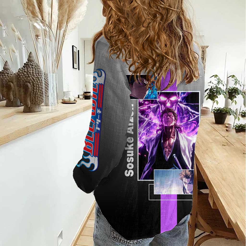 Sosuke Aizen Bleach Women Casual Shirt with Cunning Pose and Strategic Design - The Mazicc