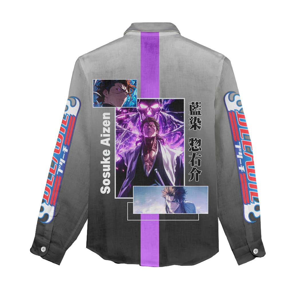 Sosuke Aizen Bleach Women Casual Shirt with Cunning Pose and Strategic Design - The Mazicc