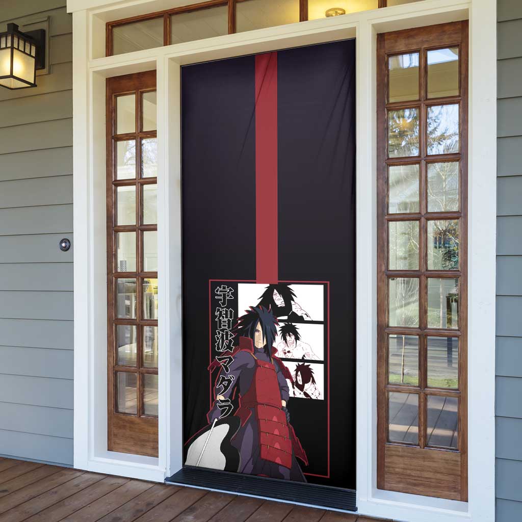 Madara Uchiha Naruto Door Cover with Sharingan Eyes and Powerful Battle Pose Design - The Mazicc