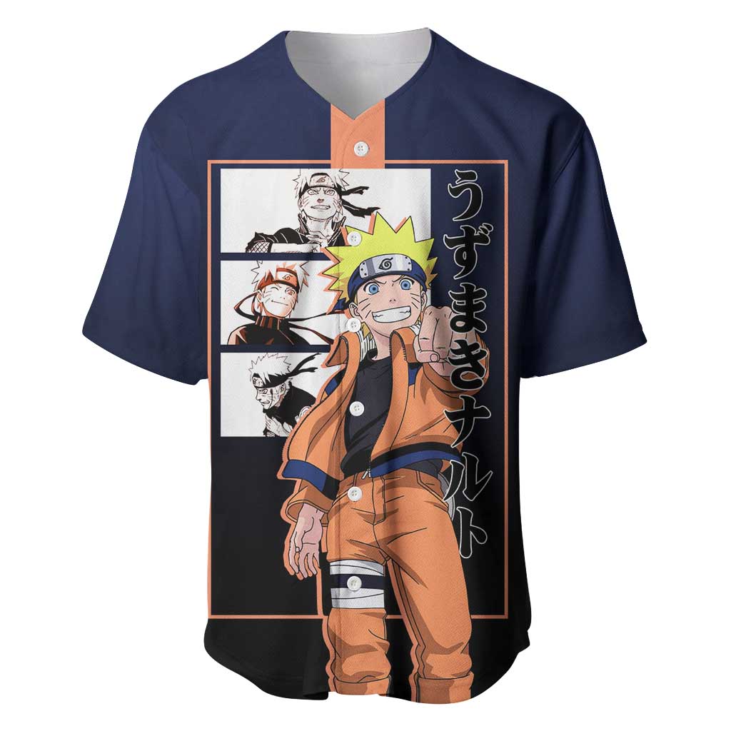 Naruto Uzumaki Naruto Baseball Jersey with Rasengan and Energetic Ninja Pose Design - The Mazicc